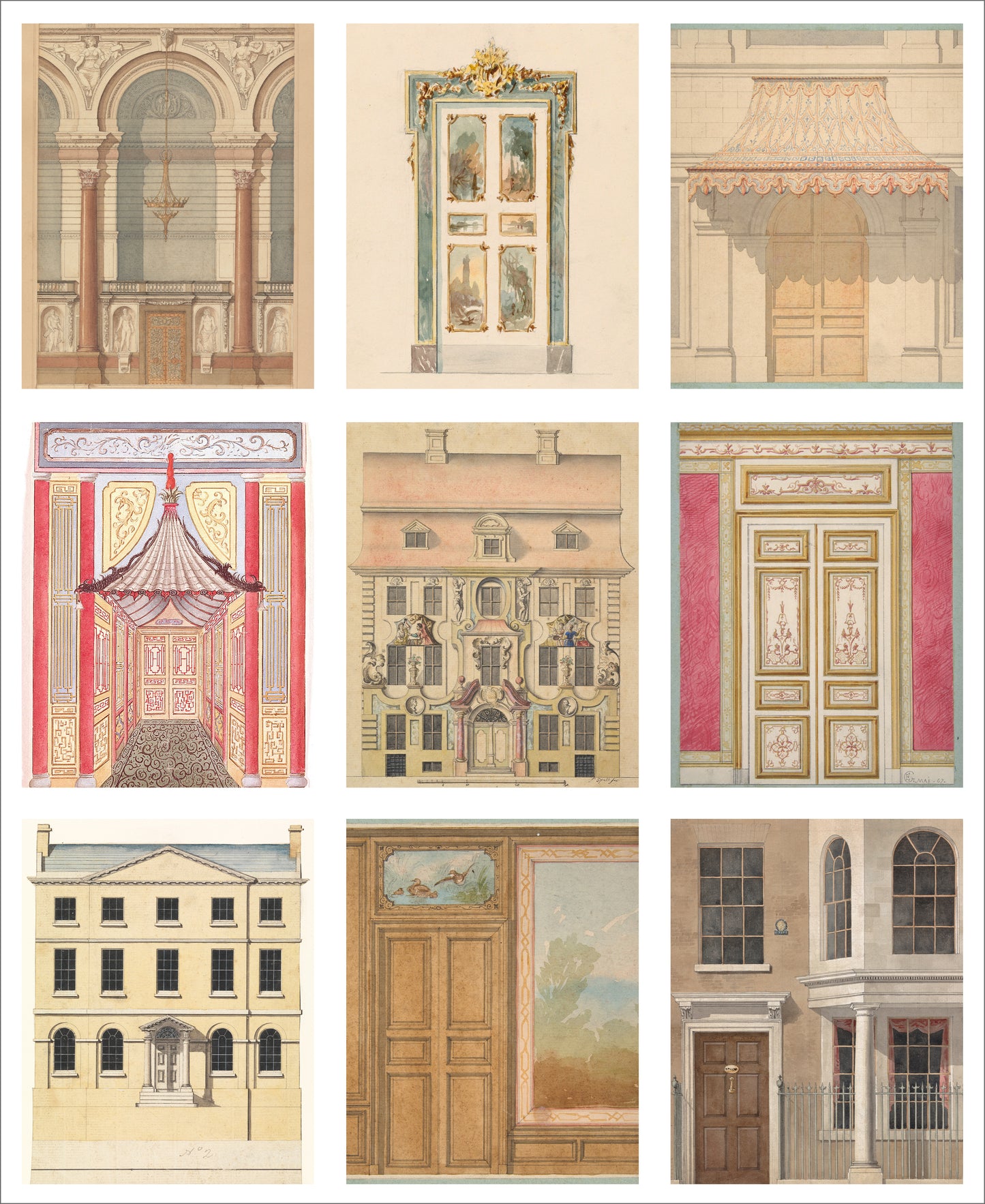 9 x MINI Vintage Art Fabric Prints | Architecture | NEW LUXURY FABRIC