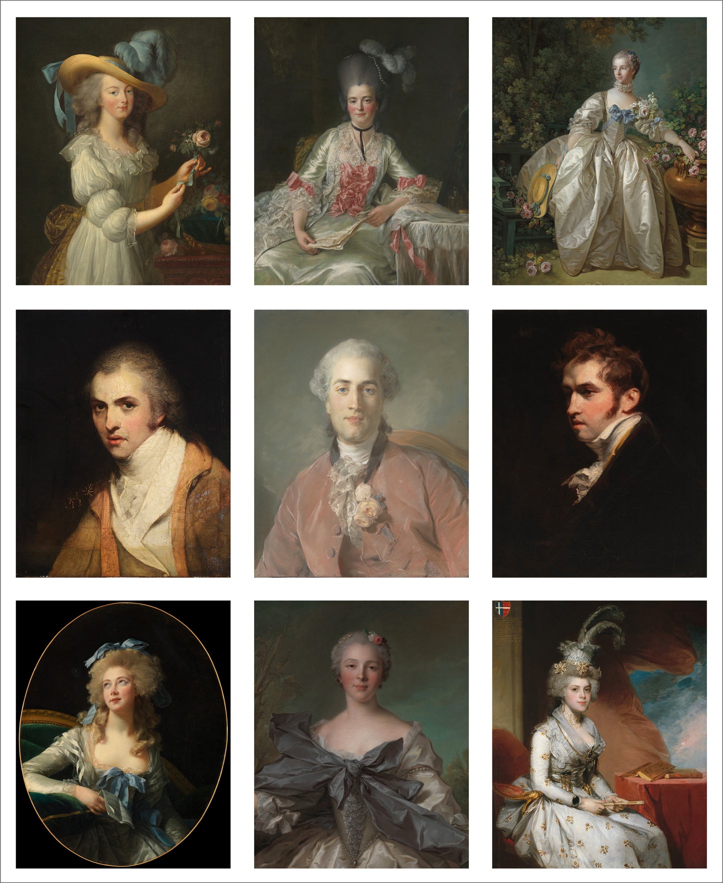 9 x MINI Vintage Art Fabric Prints | 18th Century Portraits | NEW LUXURY FABRIC