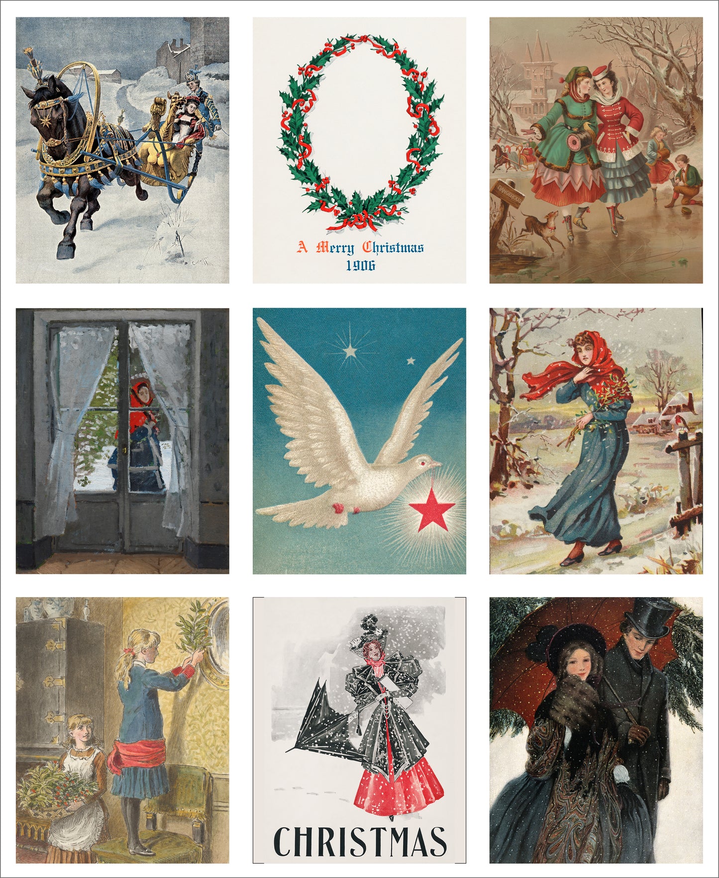 9 x MINI Vintage Art Fabric Prints | Christmas | NEW LUXURY FABRIC