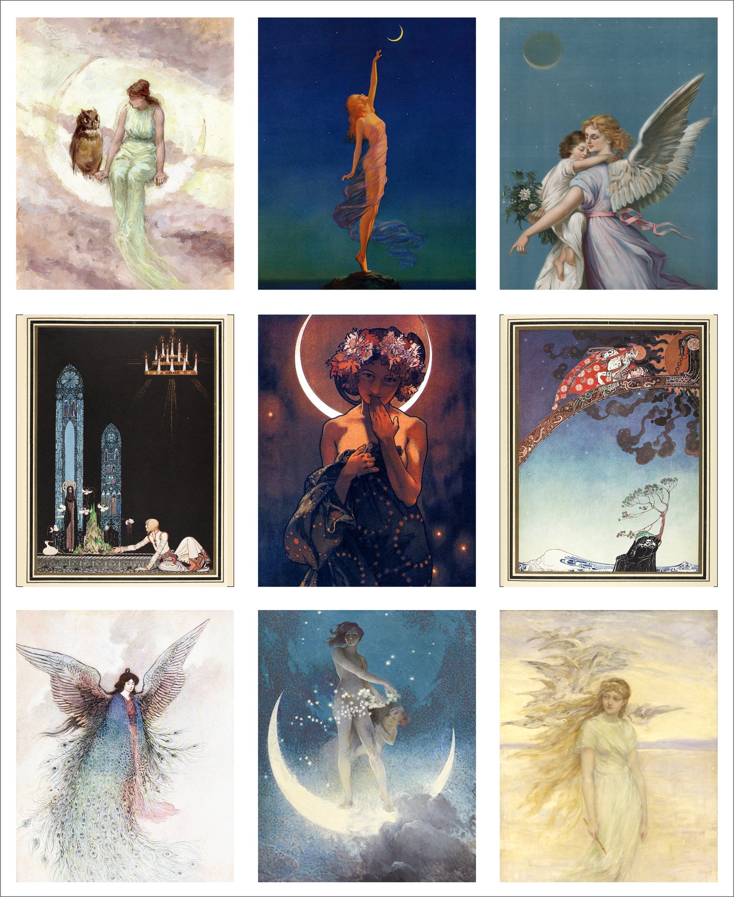 9 x MINI Vintage Art Fabric Prints | Fairy Tale | NEW LUXURY FABRIC