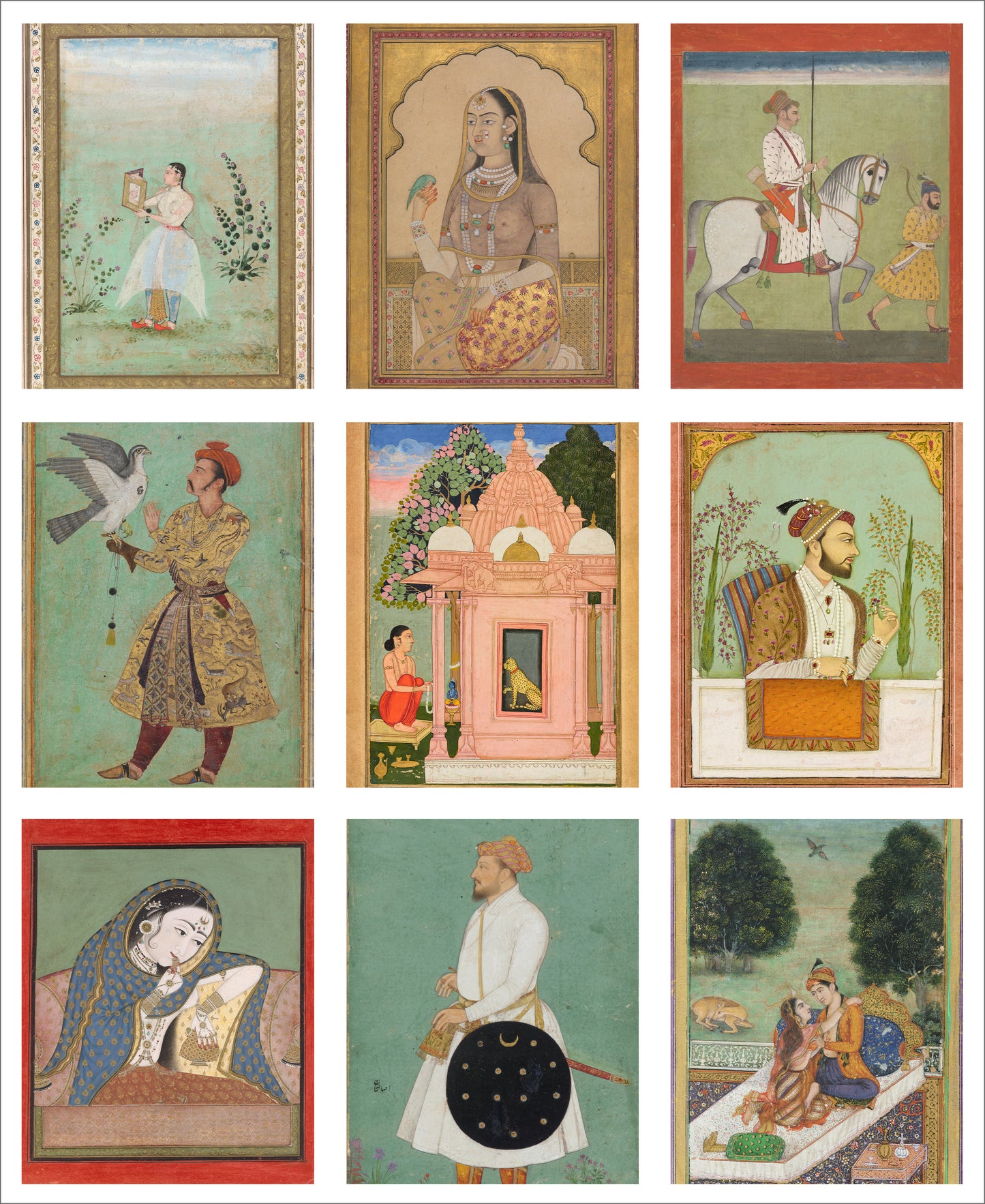 9 x MINI Vintage Art Fabric Prints | Indian Portraits | NEW LUXURY FABRIC