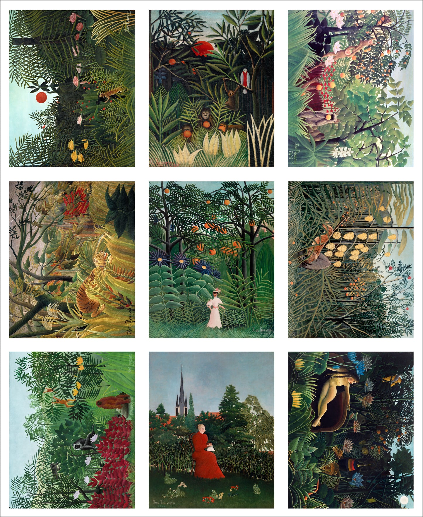 9 x MINI Vintage Art Fabric Prints | Rousseau | NEW LUXURY FABRIC