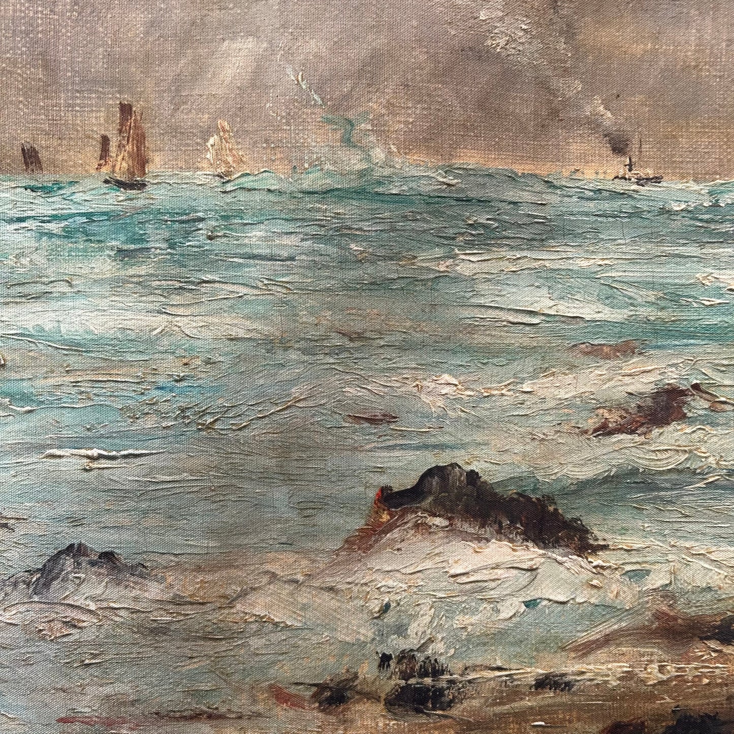 Vintage Art Textile Panel | Coast