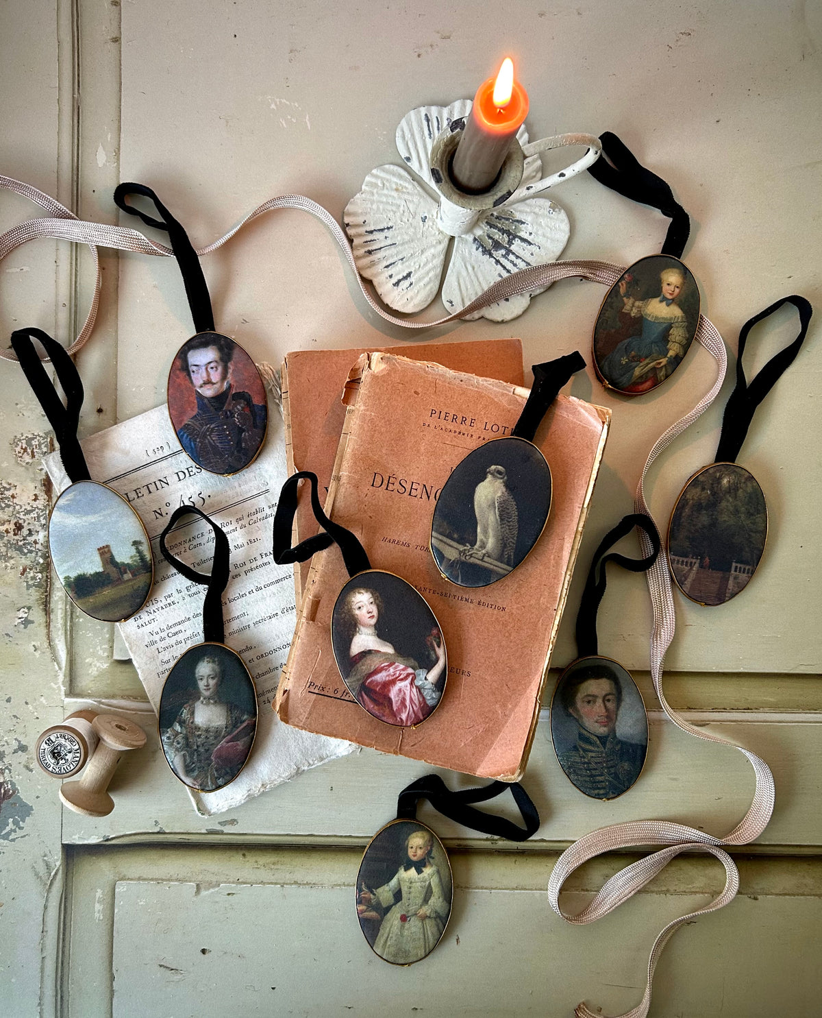 Set of 9 Mini Vintage Art Fabric Prints | The Curiosity Cabinet