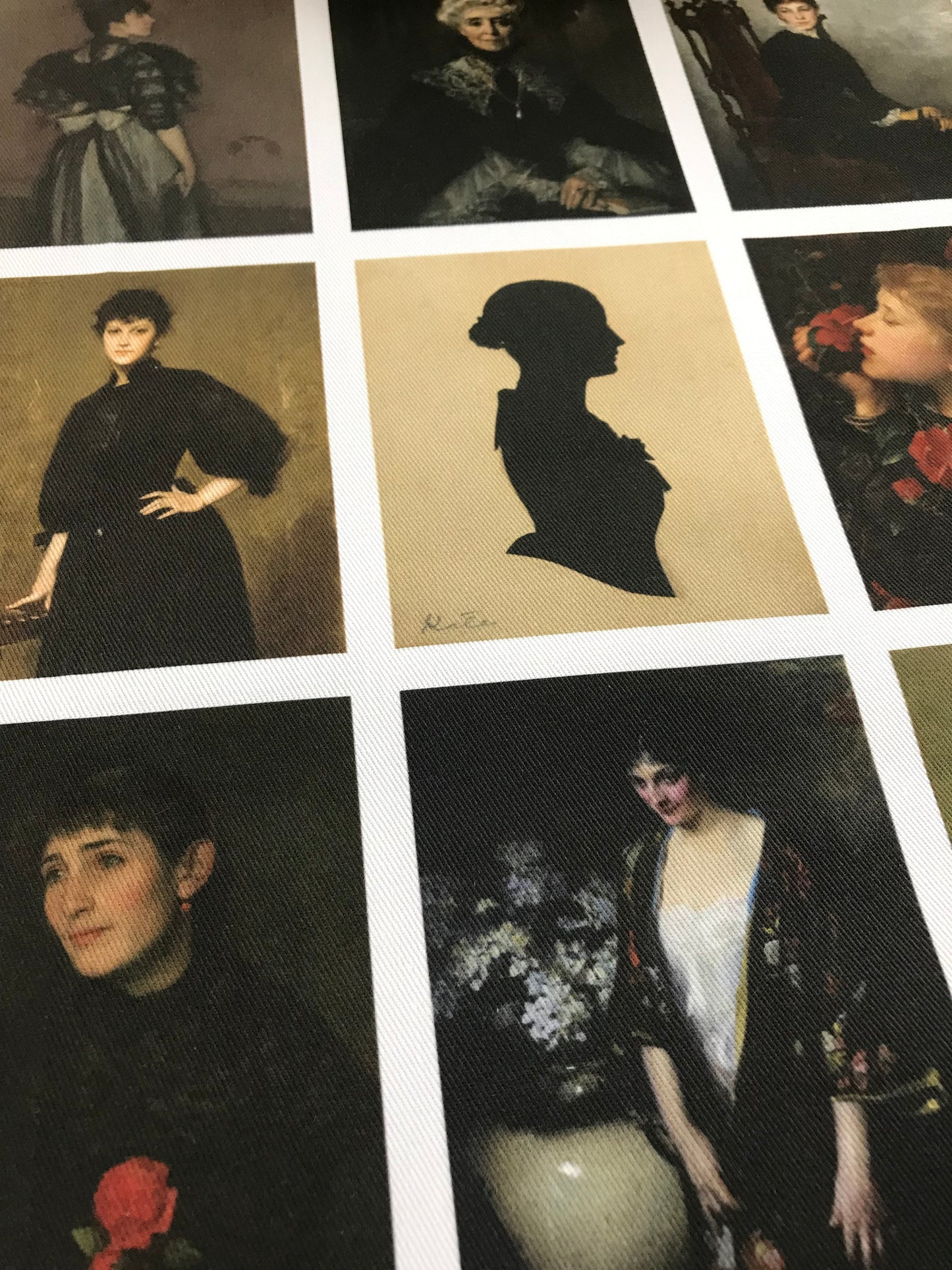 9 x MINI Vintage Art Fabric Prints | Gothic Portraits | NEW LUXURY FABRIC