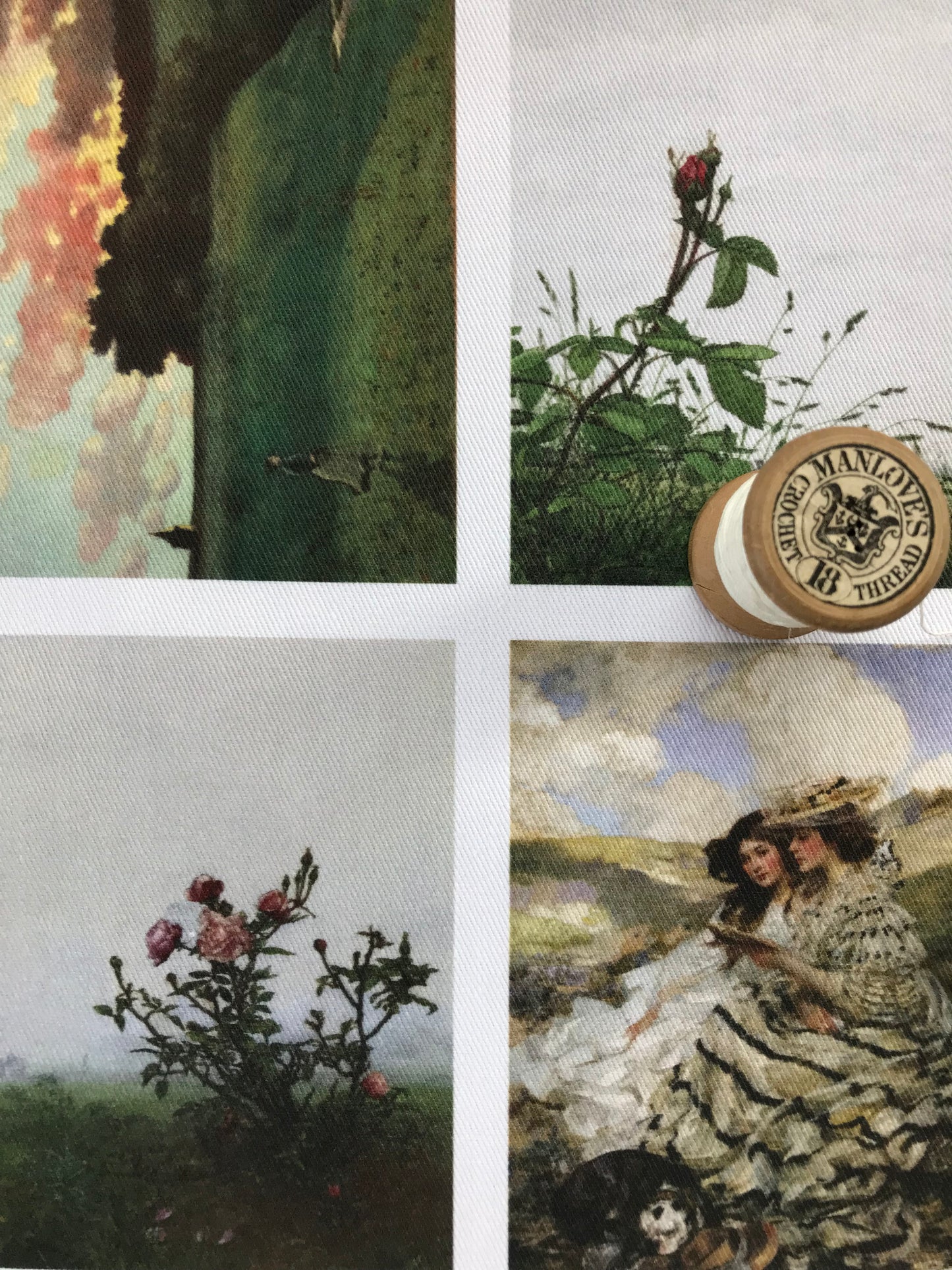 9 x MINI Vintage Art Fabric Prints | Landscapes | NEW LUXURY FABRIC