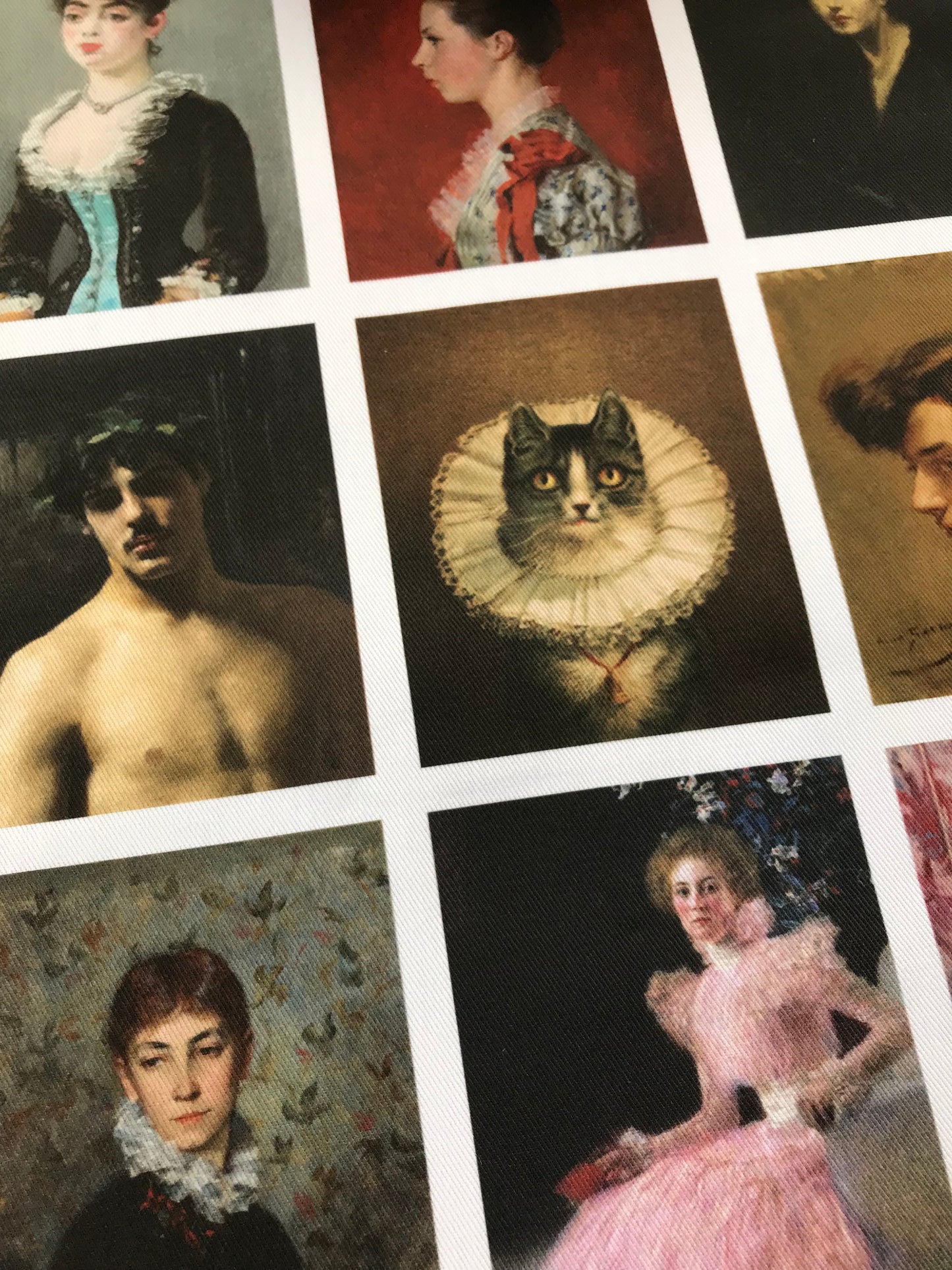9 x MINI Vintage Art Fabric Prints | 19th Century Portraits Three | NEW LUXURY FABRIC