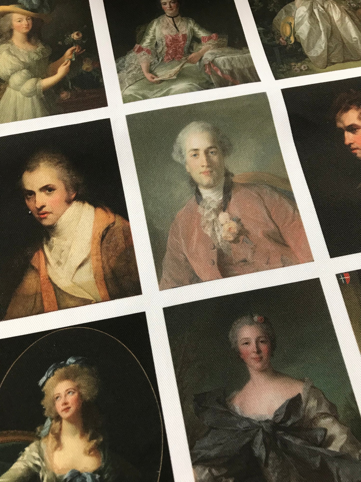 9 x MINI Vintage Art Fabric Prints | 18th Century Portraits | NEW LUXURY FABRIC