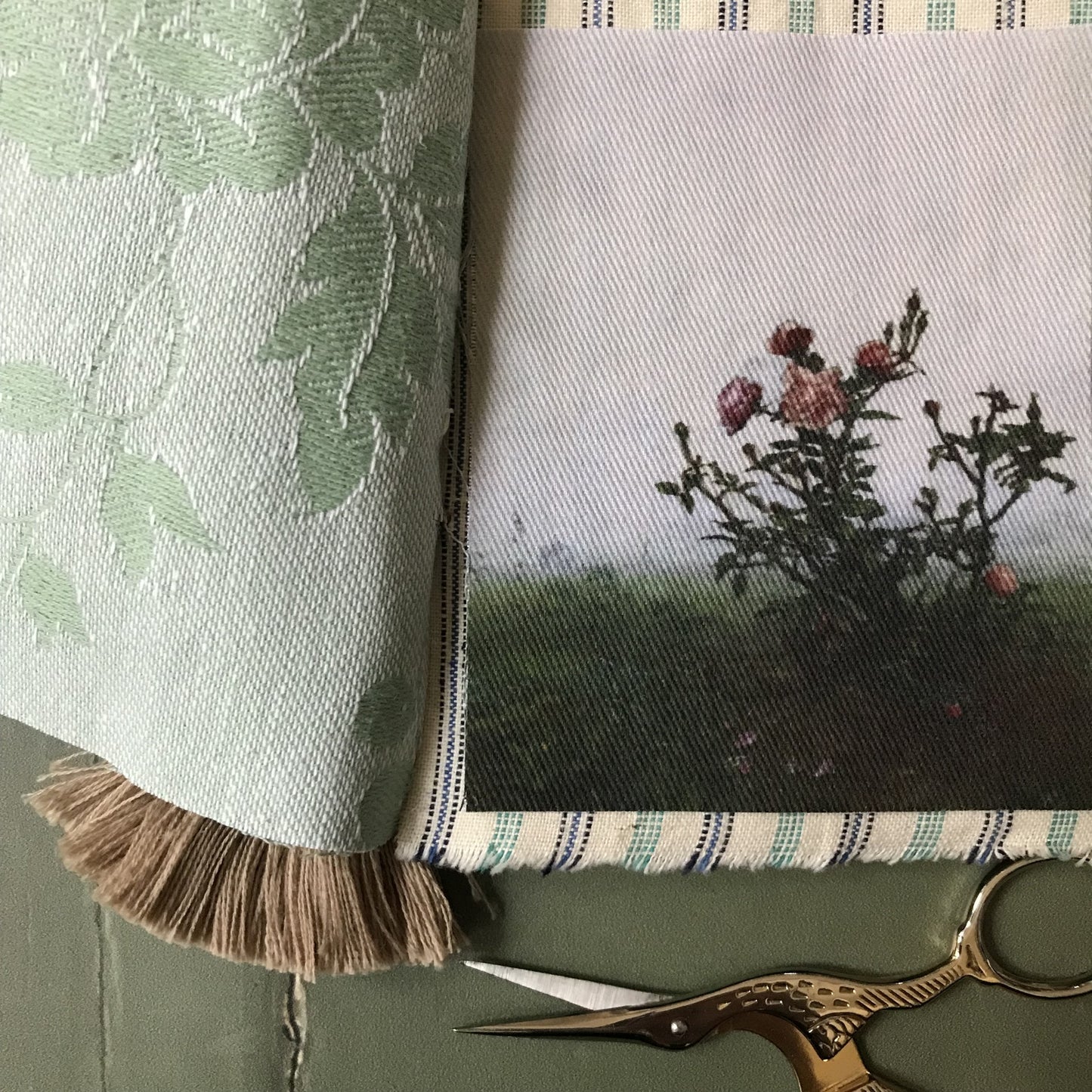 9 x MINI Vintage Art Fabric Prints | Landscapes | NEW LUXURY FABRIC