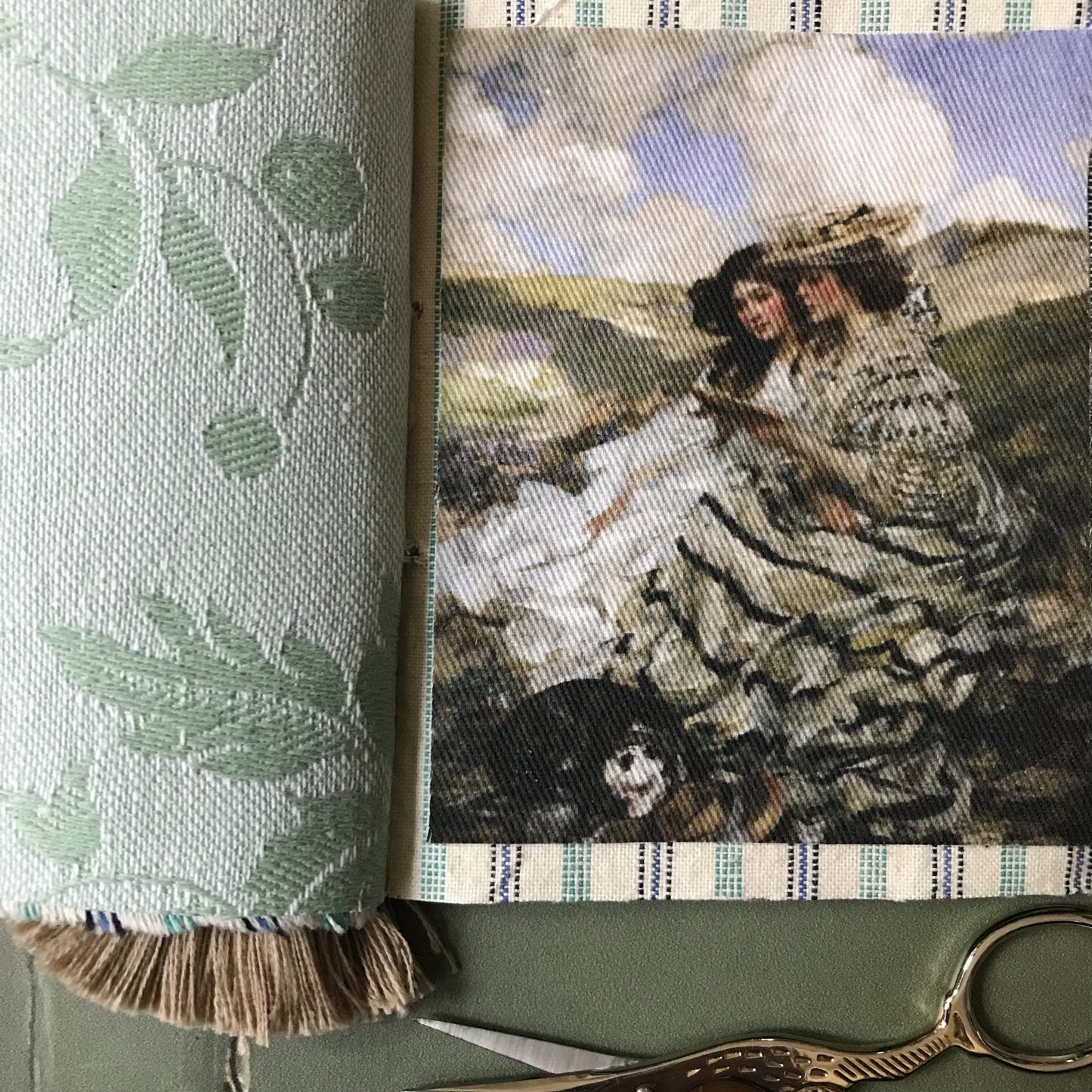 9 x MINI Vintage Art Fabric Prints | Landscapes | NEW LUXURY FABRIC