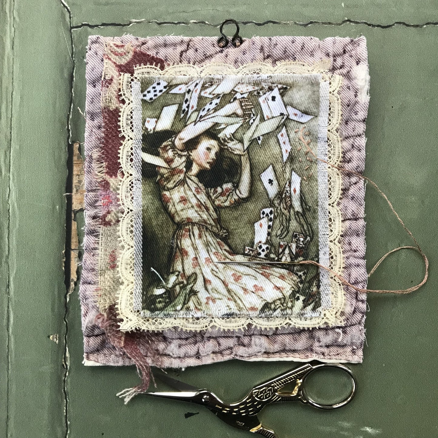 9 x MINI Vintage Art Fabric Prints | Alice in Wonderland | NEW LUXURY FABRIC