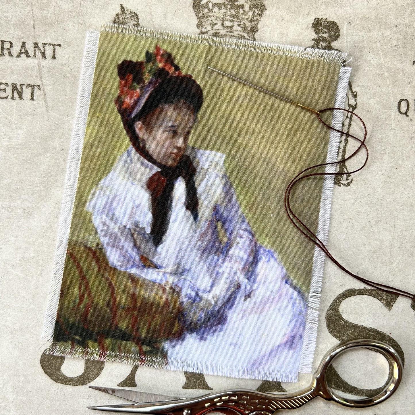 9 x MINI Vintage Art Fabric Prints | 19th Century Portraits Two | NEW LUXURY FABRIC