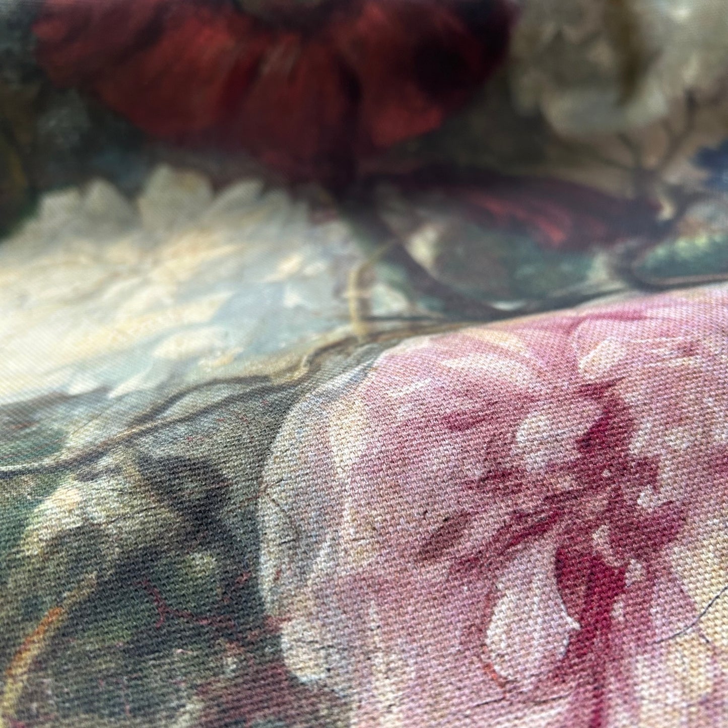 Vintage Art Textile Panel | Vase of Flowers