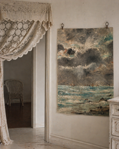 Vintage Art Textile Panel | Coast