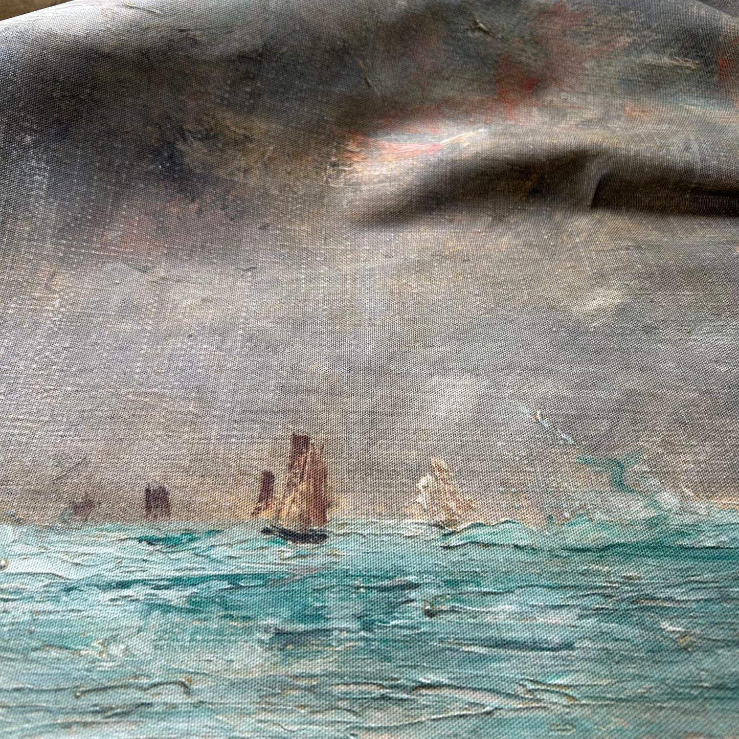 Vintage Art Textile Panel | Coast