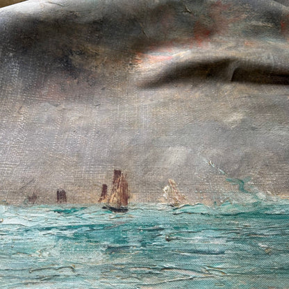 Vintage Art Textile Panel | Coast