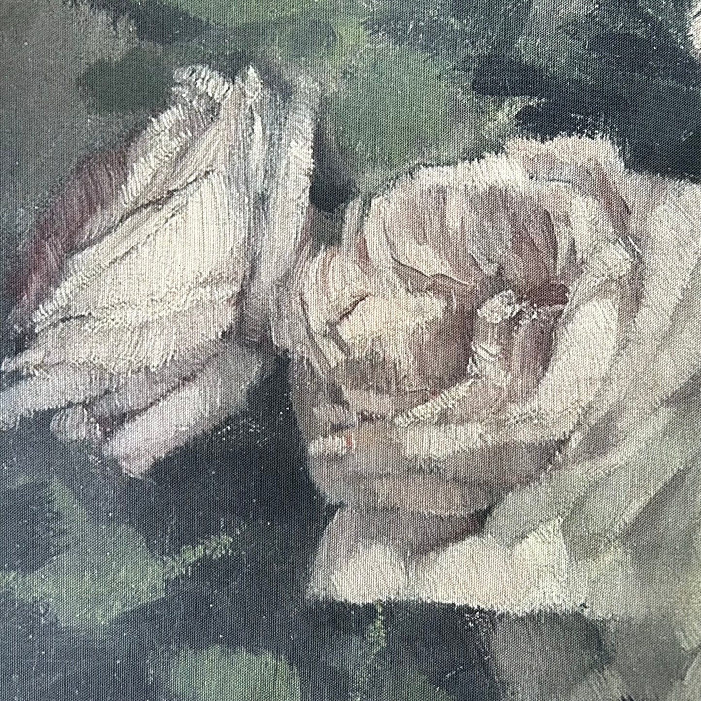 Vintage Art Textile Panel | Old Roses