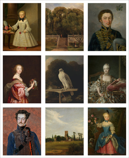 Set of 9 Mini Vintage Art Fabric Prints | The Curiosity Cabinet