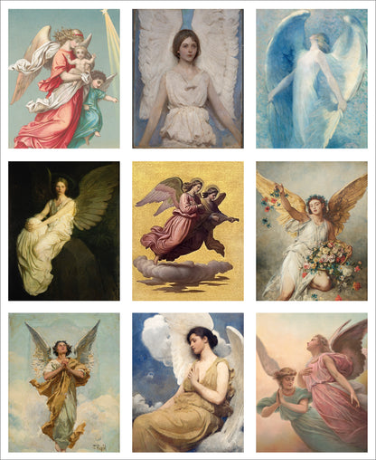 Set of 9 Mini Vintage Art Fabric Prints | Ethereal