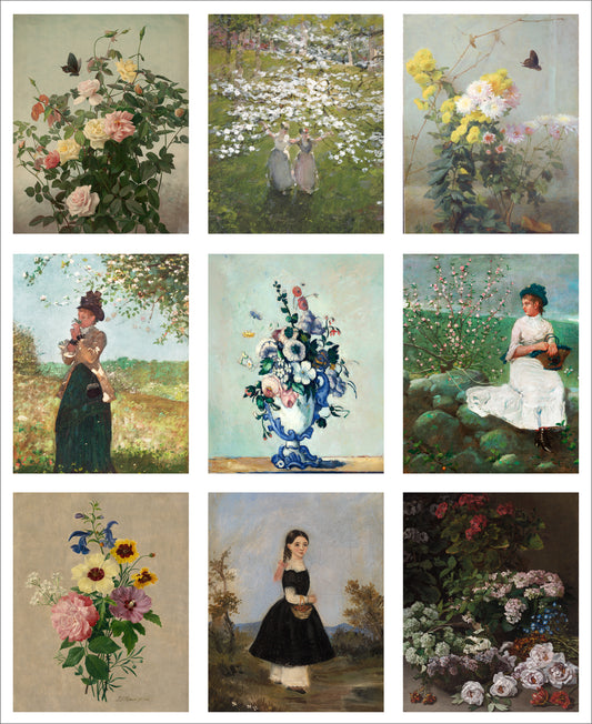 FREE LIMITED EDITION Mini Vintage Art Fabric Prints | Florals & Landscapes