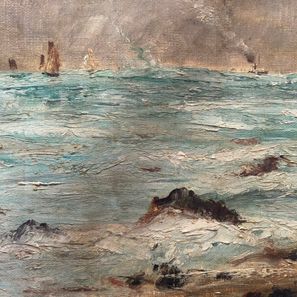 Vintage Art Textile Panel | Coast