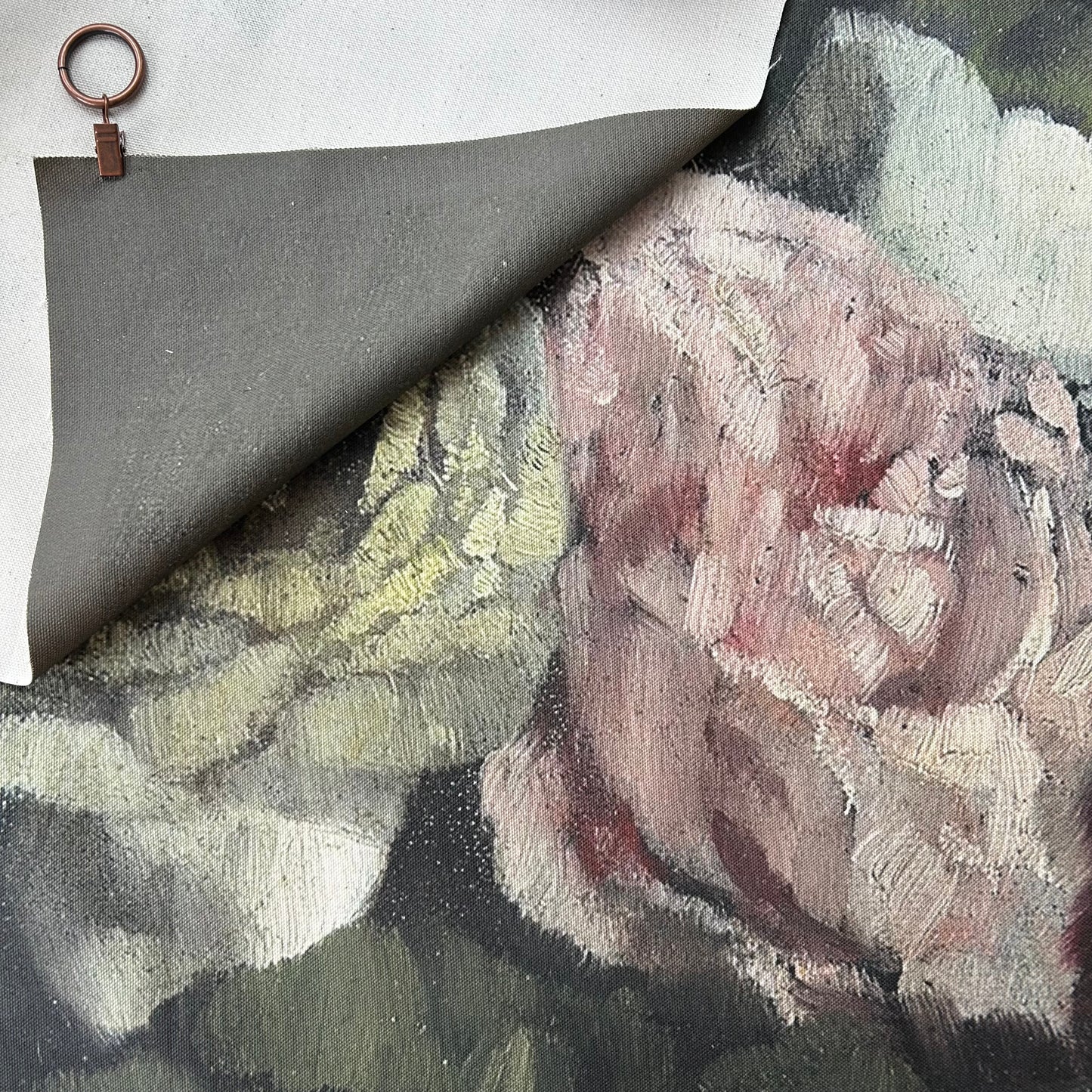 Vintage Art Textile Panel | Old Roses