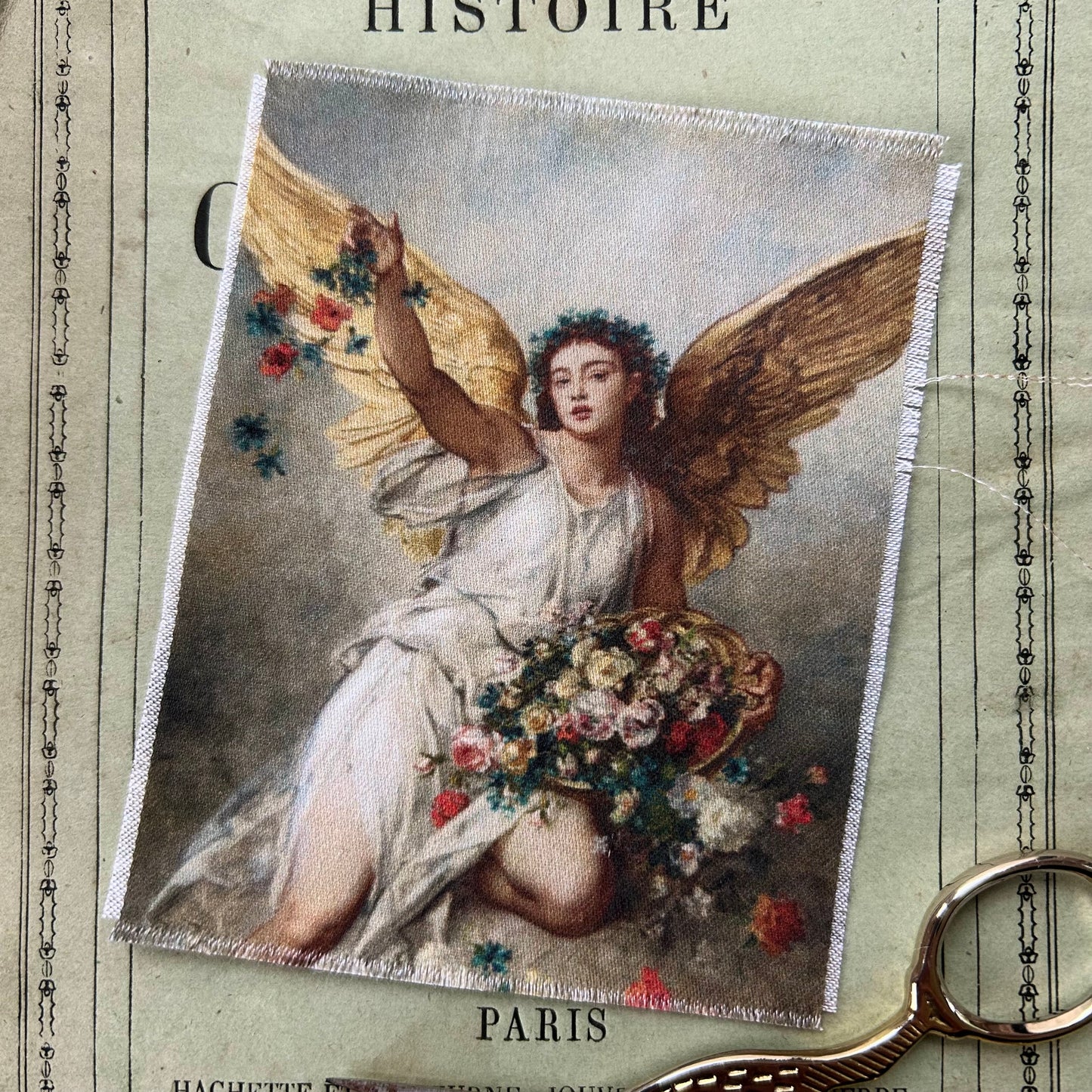 Set of 9 Mini Vintage Art Fabric Prints | Ethereal