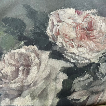 Vintage Art Textile Panel | Old Roses