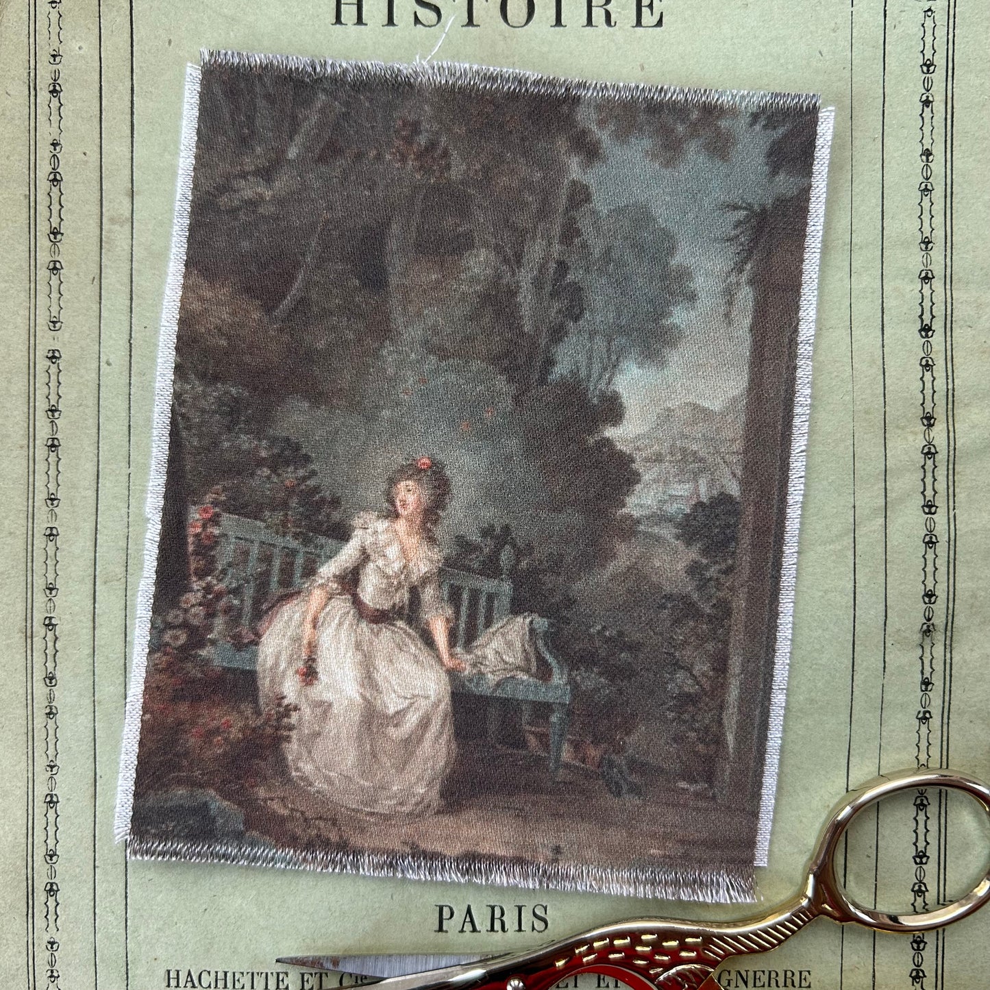 Set of 9 Mini Vintage Art Fabric Prints | Rococo