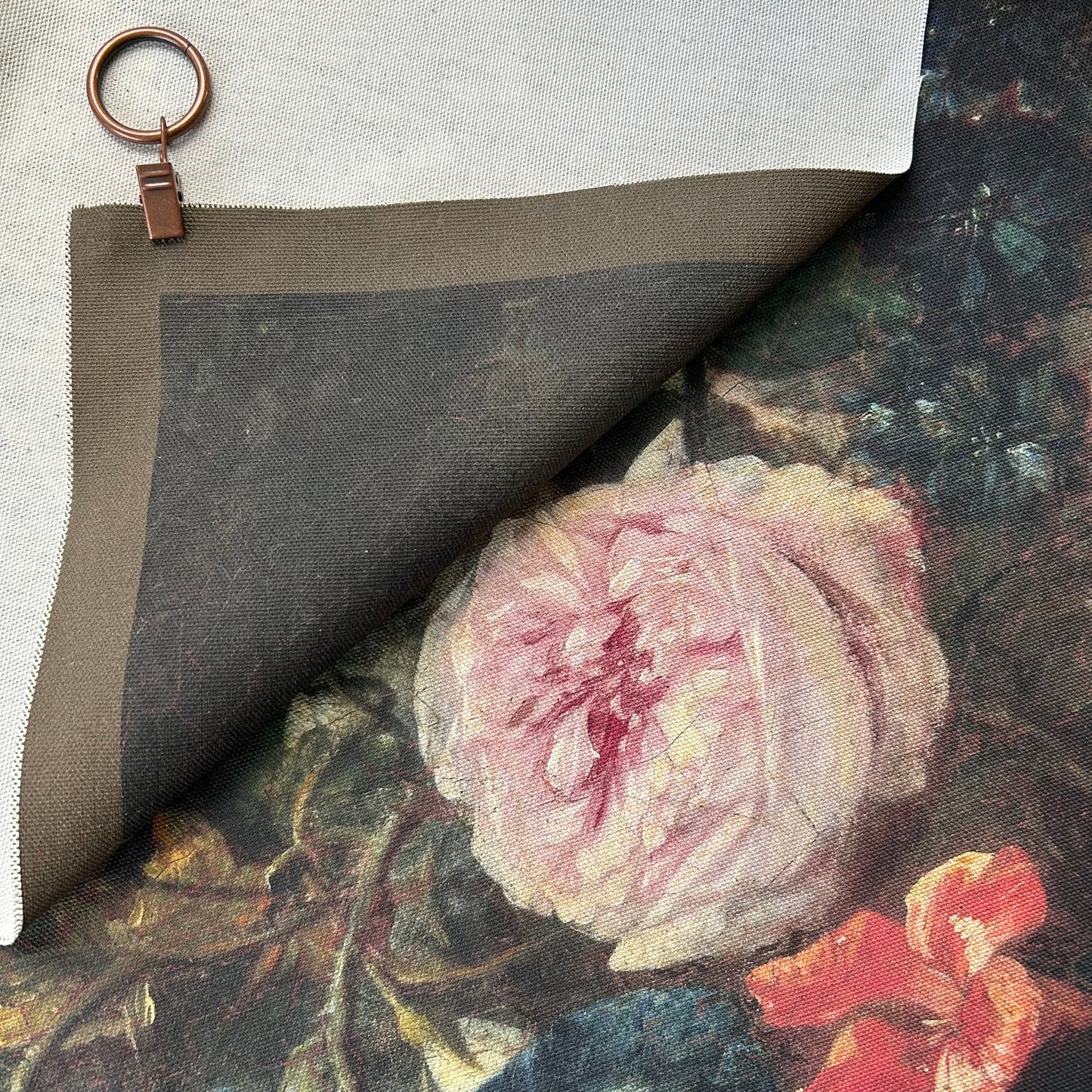 Vintage Art Textile Panel | Vase of Flowers