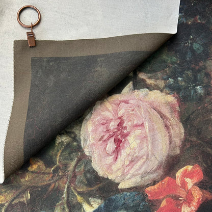 Vintage Art Textile Panel | Vase of Flowers