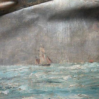 Vintage Art Textile Panel | Coast