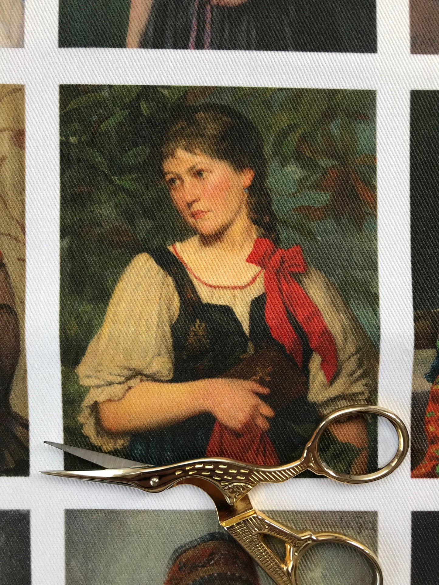 9 x MINI Vintage Art Fabric Prints | Folkloric Portraits