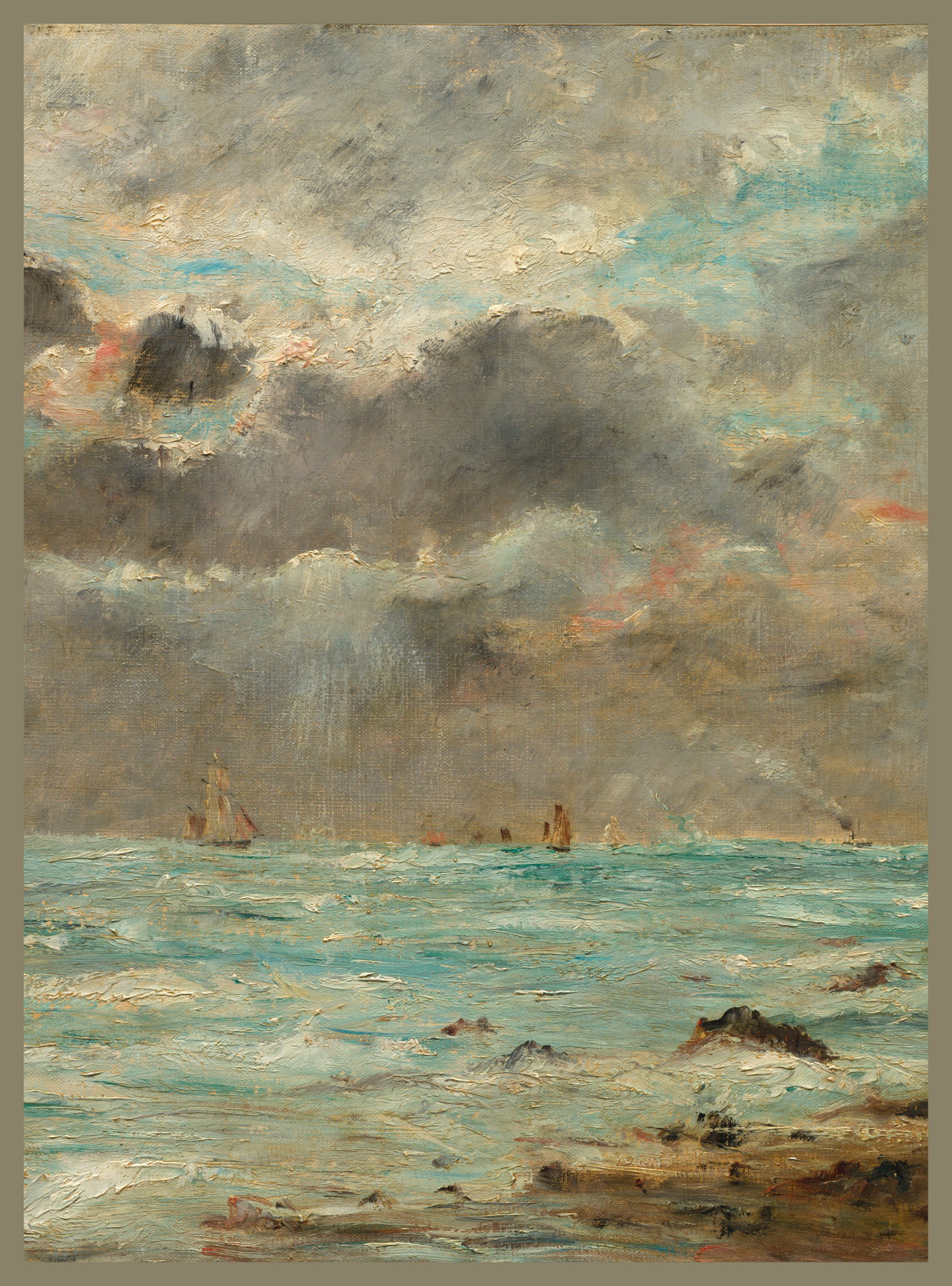 Vintage Art Textile Panel | Coast