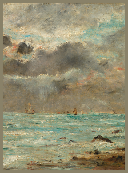 Vintage Art Textile Panel | Coast