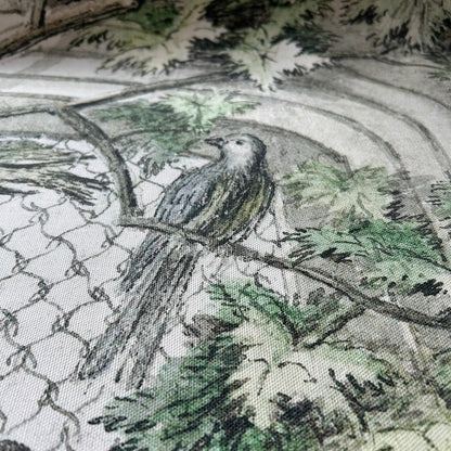 Vintage Art Textile Panel | Aviary