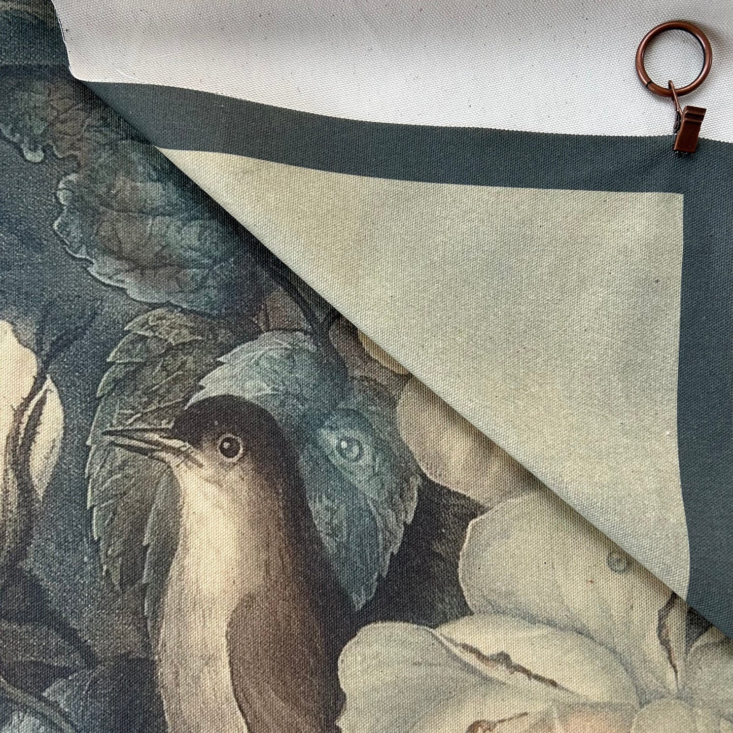 Vintage Art Textile Panel | Roses, Birds & Dragonfly