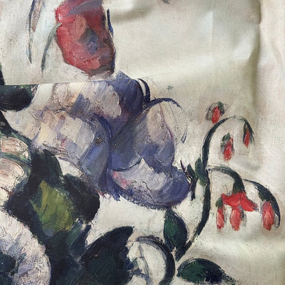 Vintage Art Textile Panel | Rococo Vase