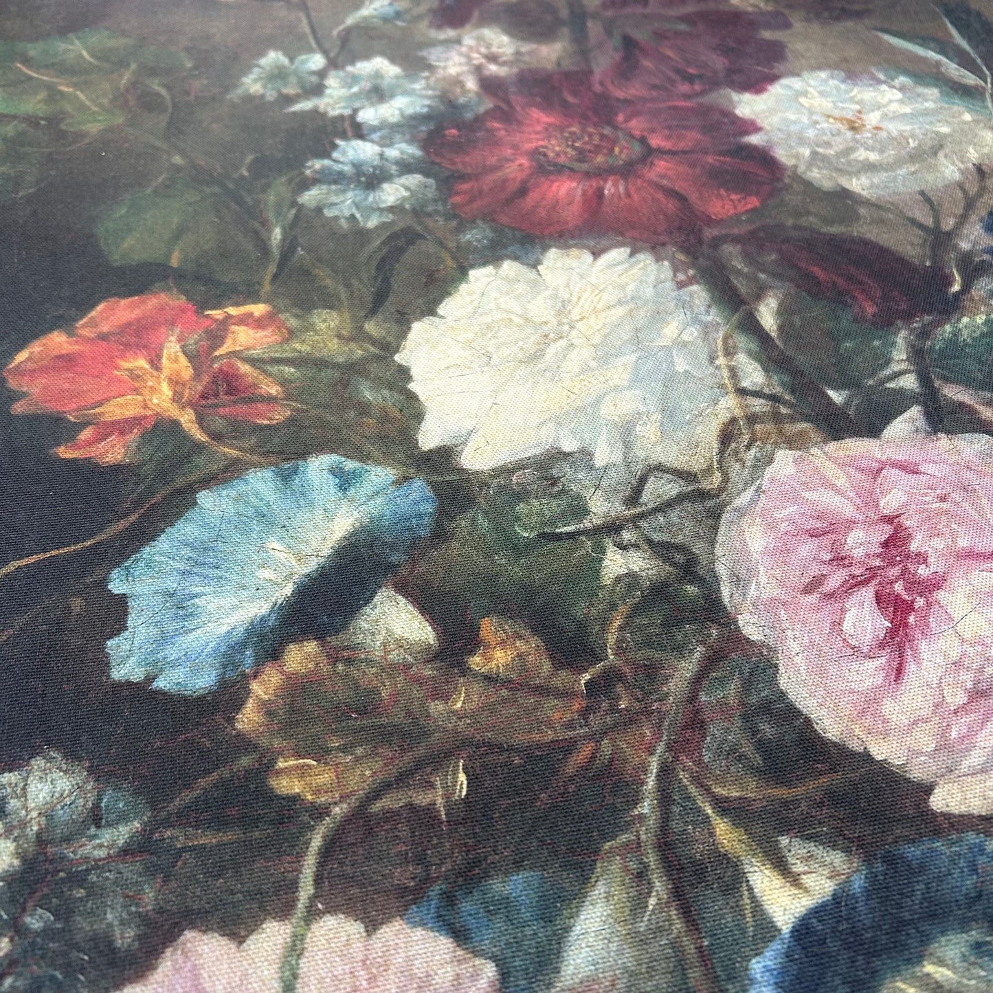 Vintage Art Textile Panel | Vase of Flowers