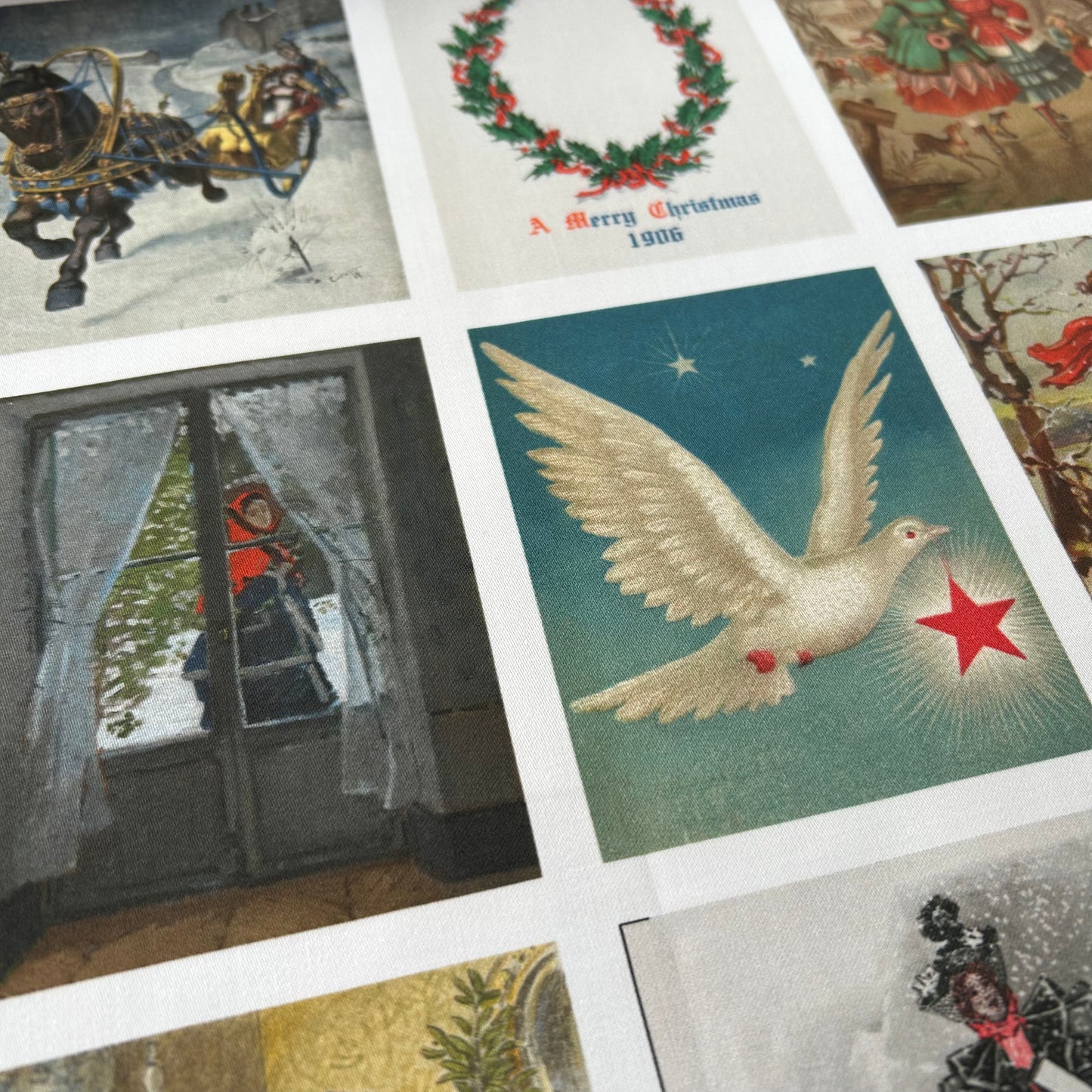 9 x MINI Vintage Art Fabric Prints | Christmas | NEW LUXURY FABRIC