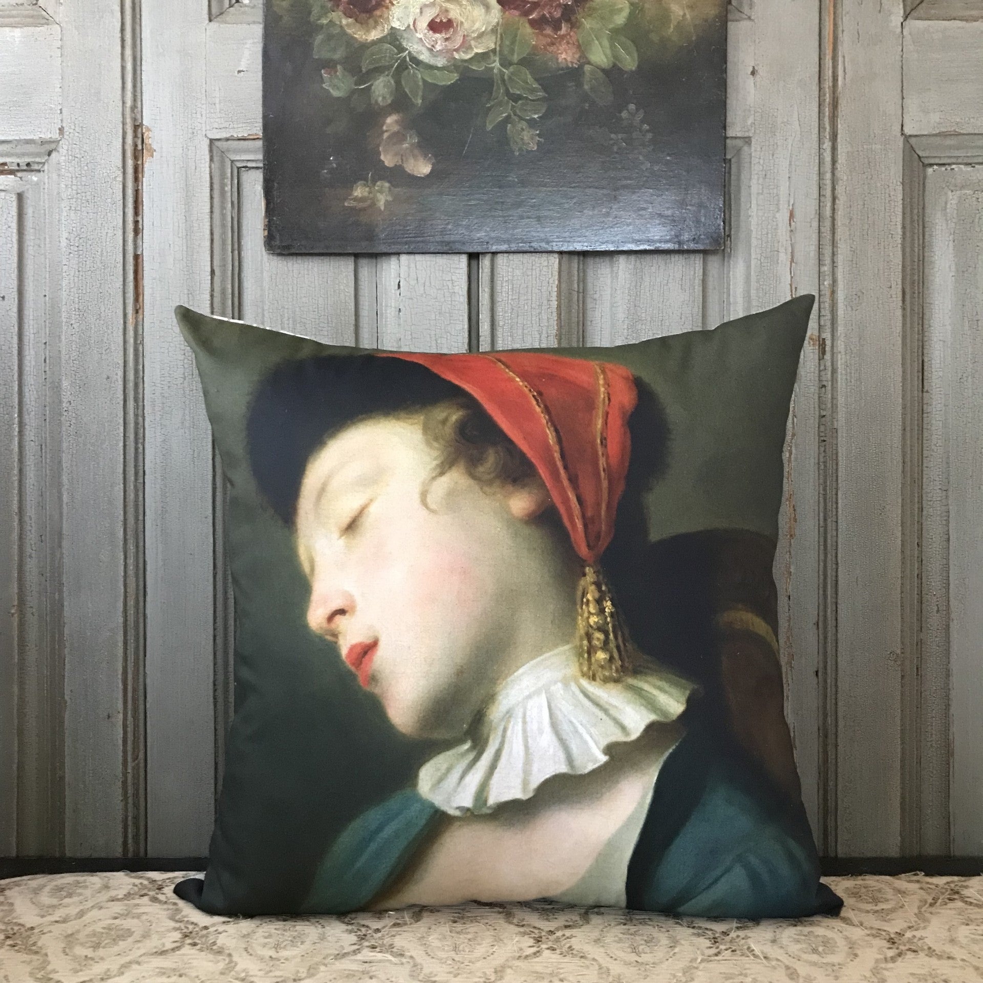 Portrait Pillow with a Sleeping Girl