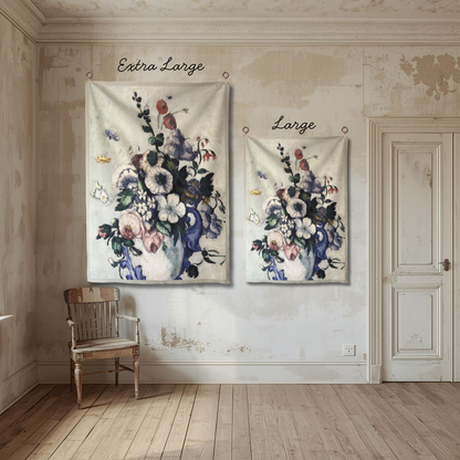 Vintage Art Textile Panel | Rococo Vase