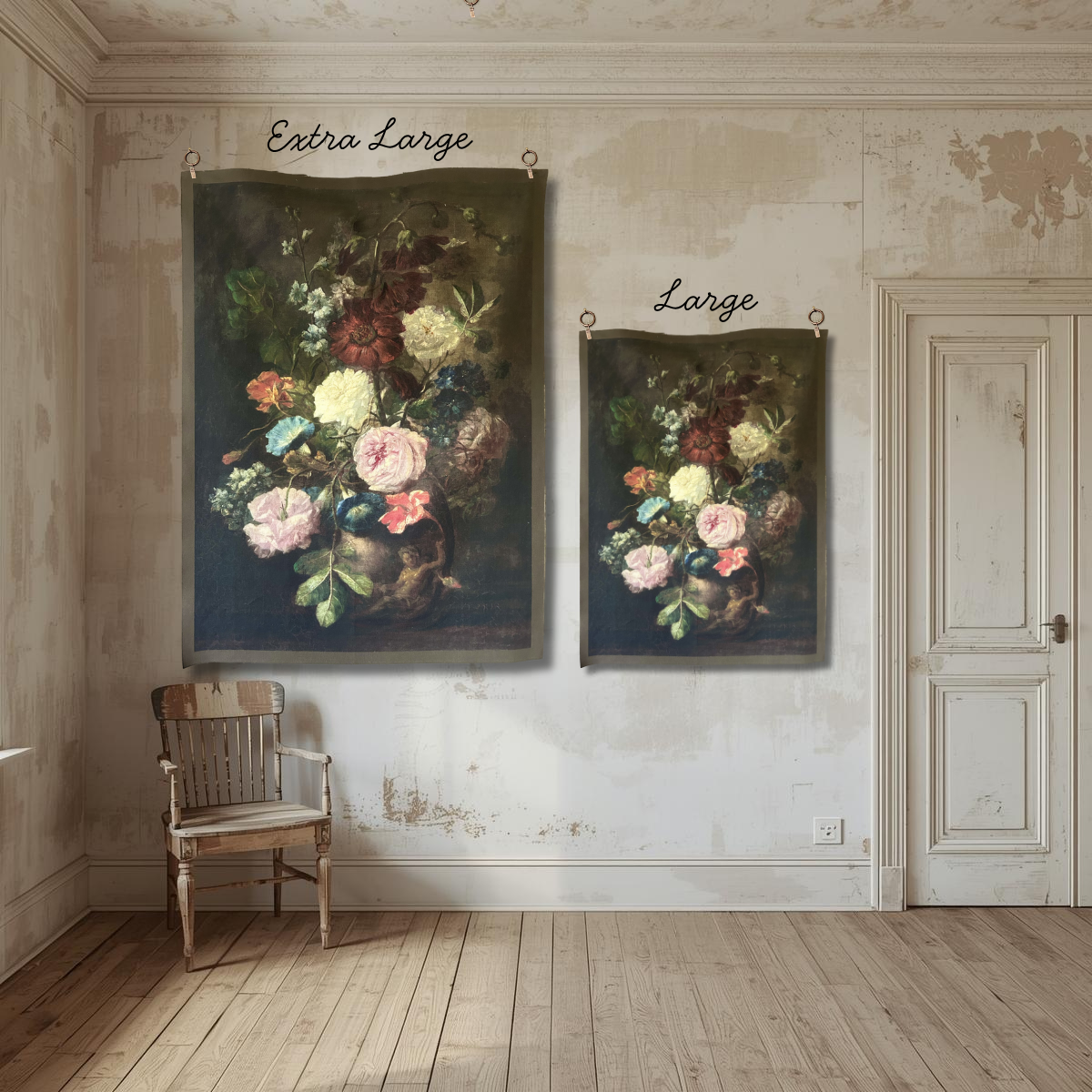 Vintage Art Textile Panel | Vase of Flowers