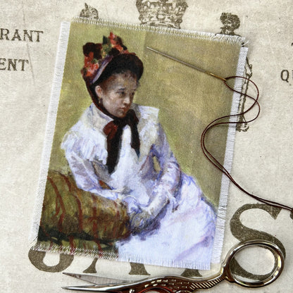 Set of 9 Mini Vintage Art Fabric Prints | 19th Century Portraits Two